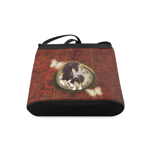 Wonderful horse on a clock Crossbody Bags (Model 1613)