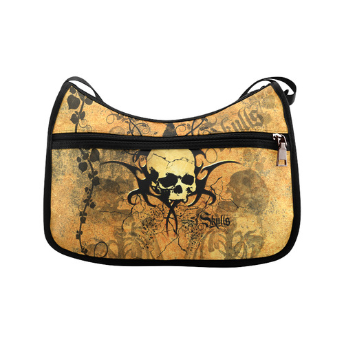 Awesome skull with tribal Crossbody Bags (Model 1616)