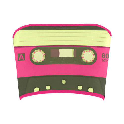 Pink Cassette Tape Bandeau Top