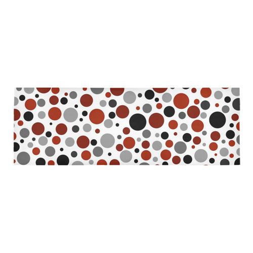 red black gray polka dot Area Rug 9'6''x3'3''