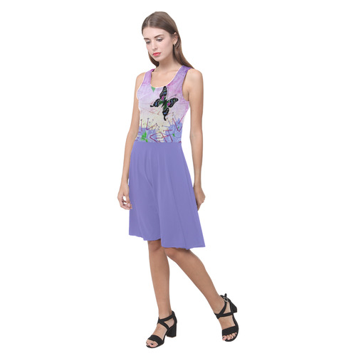 New Guinea Delight Purple Skirt Atalanta Casual Sundress(Model D04)