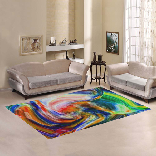 paint swirl Area Rug7'x5'