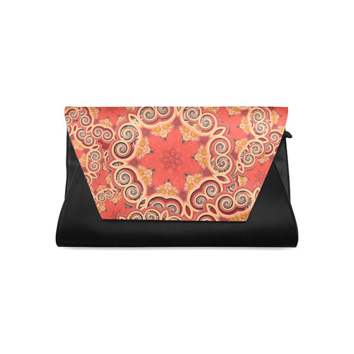 K143 Cinnamon Color Curls and Swirls Clutch Bag (Model 1630)