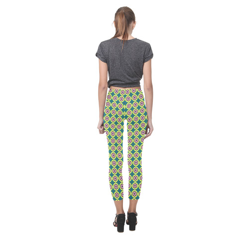 Retro Flower Power Capri Legging (Model L02)