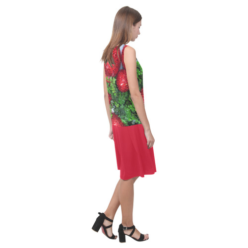 Christmas decor 2 by Martina Webster Sleeveless Splicing Shift Dress(Model D17)