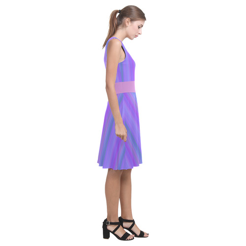 Purple Stripe with Pink Accent Atalanta Casual Sundress(Model D04)