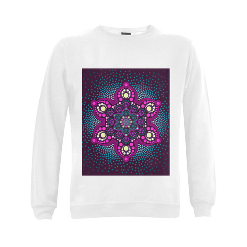 Dot painting meets mandalas 16 - 3 Gildan Crewneck Sweatshirt(NEW) (Model H01)