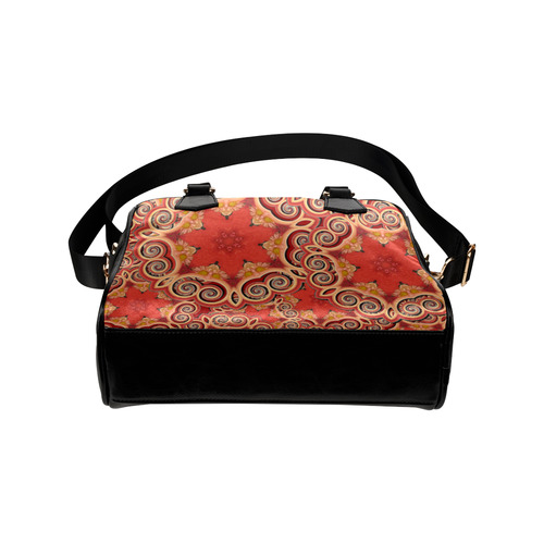 K143 Cinnamon Color Curls and Swirls Shoulder Handbag (Model 1634)