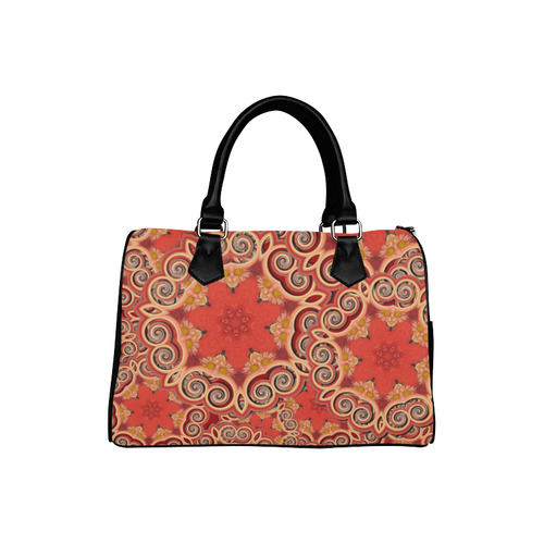 K143 Cinnamon Color Curls and Swirls Boston Handbag (Model 1621)
