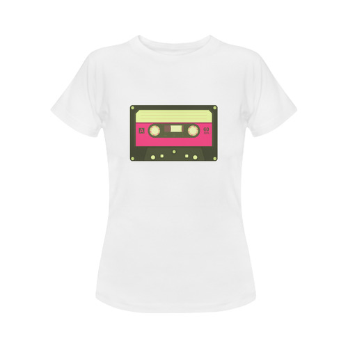 Pink Cassette Tape Women's Classic T-Shirt (Model T17）