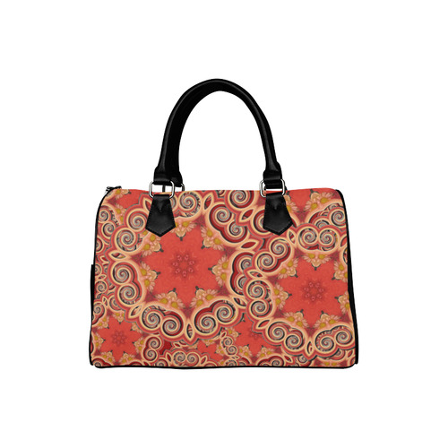 K143 Cinnamon Color Curls and Swirls Boston Handbag (Model 1621)