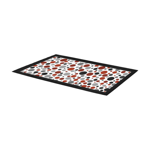 red black gray polka dot Area Rug 7'x3'3''