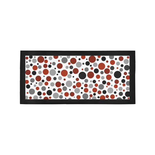 red black gray polka dot Area Rug 7'x3'3''