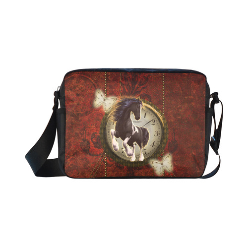 Wonderful horse on a clock Classic Cross-body Nylon Bags (Model 1632)