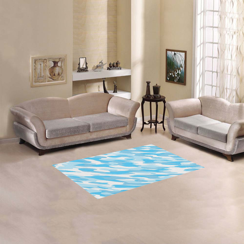 blue and white abstract 2 Area Rug 2'7"x 1'8‘’