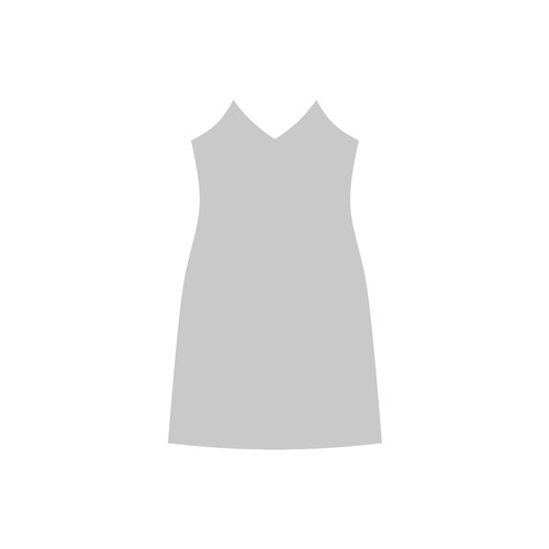 Glacier Gray V-Neck Open Fork Long Dress(Model D18)