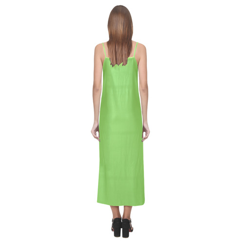 Jasmine Green V-Neck Open Fork Long Dress(Model D18)