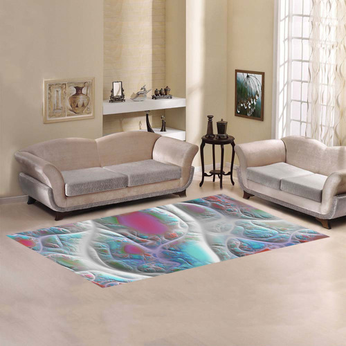 Blue & White Quilt, Abstract Delight Area Rug 7'x3'3''