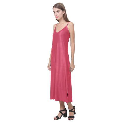 Lollipop V-Neck Open Fork Long Dress(Model D18)