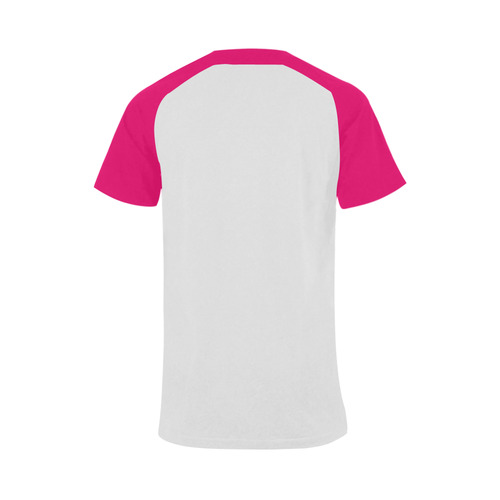 Pink Cassette Tape Men's Raglan T-shirt Big Size (USA Size) (Model T11)