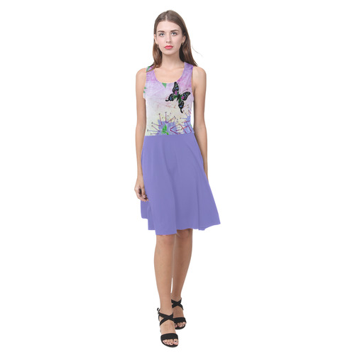 New Guinea Delight Purple Skirt Atalanta Casual Sundress(Model D04)