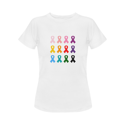 Colorful Ribbons Rainbow set : anti-cancer Designers Edition 2016 Women's Classic T-Shirt (Model T17）