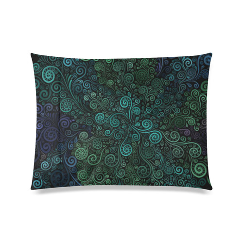 Turquoise 3D Rose Custom Zippered Pillow Case 20"x26"(Twin Sides)