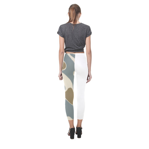 Grey, brown and White camouflage designers Leggings artistic set 2016 Capri Legging (Model L02)