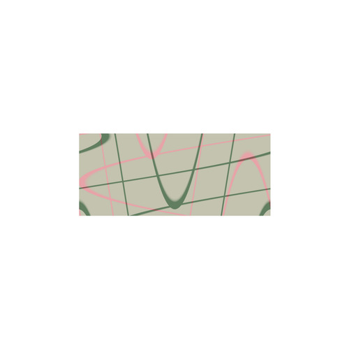 green and pink line art Sleeveless Splicing Shift Dress(Model D17)