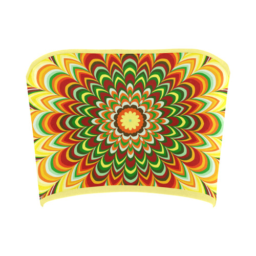 Colorful flower striped mandala Bandeau Top