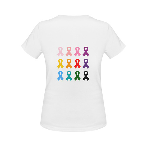 Colorful Ribbons Rainbow set : anti-cancer Designers Edition 2016 Women's Classic T-Shirt (Model T17）