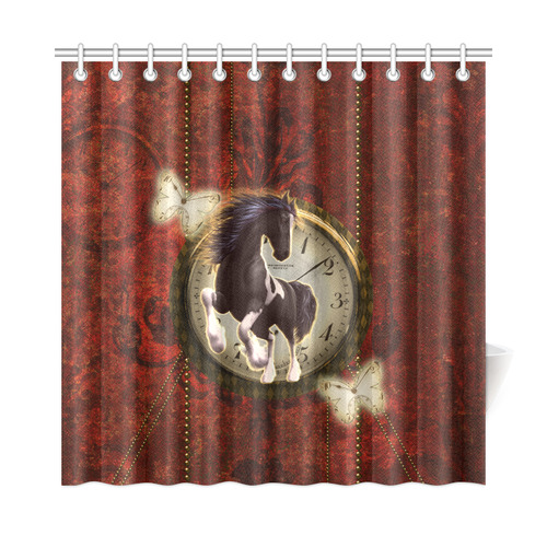 Wonderful horse on a clock Shower Curtain 72"x72"