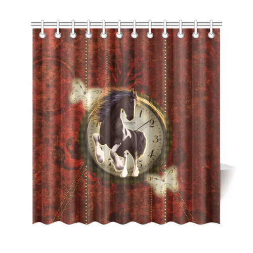 Wonderful horse on a clock Shower Curtain 69"x72"