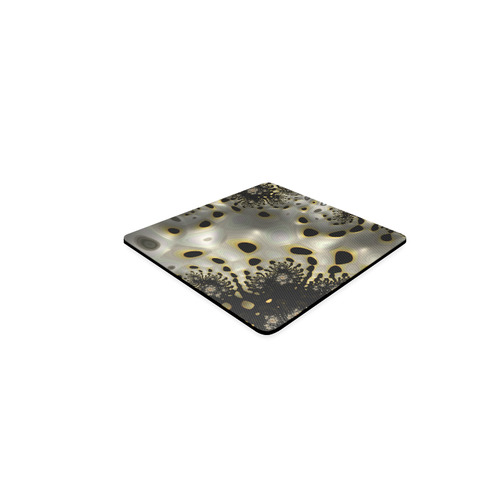 Land Of Delight Black Gold Fractal Landscape Square Coaster