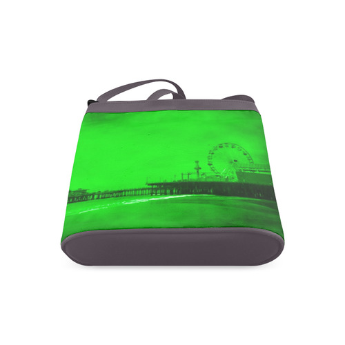 Ghostly Green Santa Monica Pier Crossbody Bags (Model 1613)