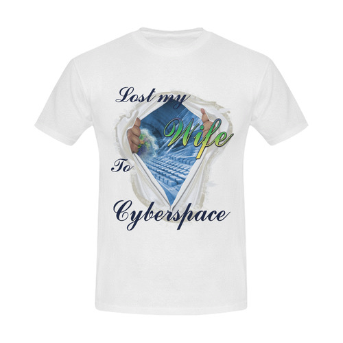 Lost my wife to Cyberspace 2 Men's Slim Fit T-shirt (Model T13)