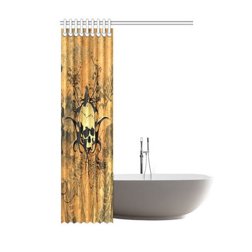 Awesome skull with tribal Shower Curtain 48"x72"