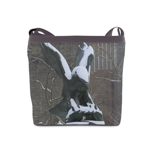 NYC Snowy Winter Eagle Statue Crossbody Bags (Model 1613)