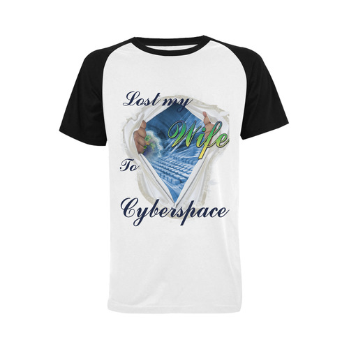 Lost my wife to Cyberspace 2 Men's Raglan T-shirt Big Size (USA Size) (Model T11)