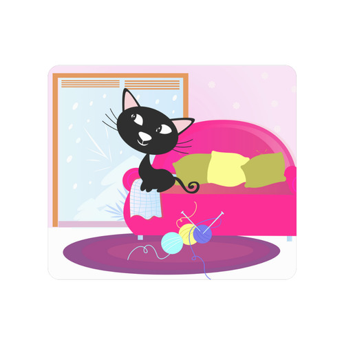 Christmas Black cat in Living room sitting on Sofa : Designers wallet edition 2016 - Original artwor Men's Clutch Purse （Model 1638）