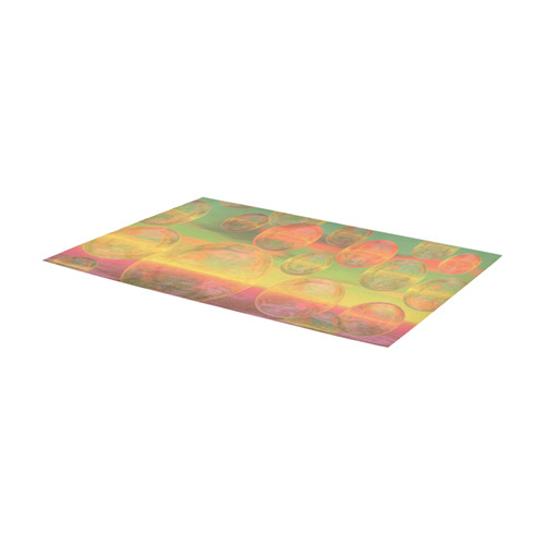 Autumn Ruminations, Abstract Gold Rose Glory Area Rug 7'x3'3''