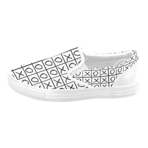 OXO Game - Noughts and Crosses Men's Slip-on Canvas Shoes (Model 019)