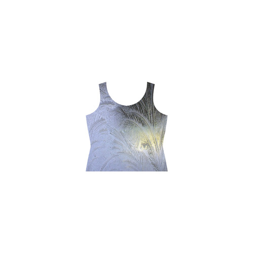 Iceflower macro Sleeveless Splicing Shift Dress(Model D17)