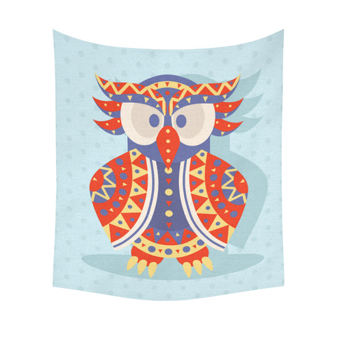 Cute Ethnic Owl Animal Nature Cotton Linen Wall Tapestry 51"x 60"