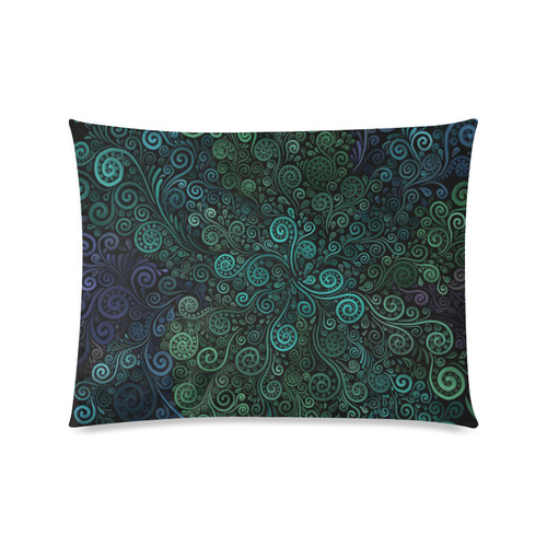 Turquoise 3D Rose Custom Zippered Pillow Case 20"x26"(Twin Sides)