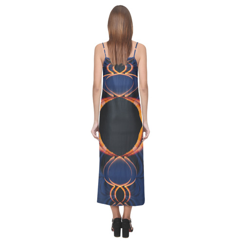 Twisted Eye V-Neck Open Fork Long Dress(Model D18)