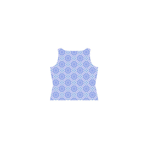 Geoemtric Pattern purple and blue Sleeveless Splicing Shift Dress(Model D17)