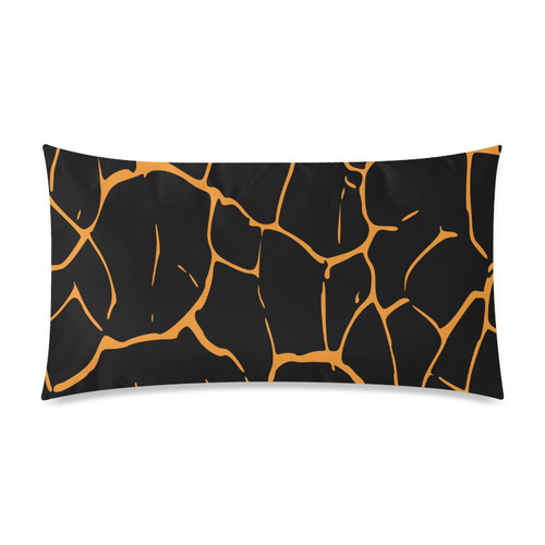Crazy - wild designers pattern edition : BLACK and ORANGE - Original design Rectangle Pillow Case 20"x36"(Twin Sides)