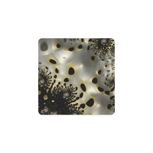 Land Of Delight Black Gold Fractal Landscape Square Coaster