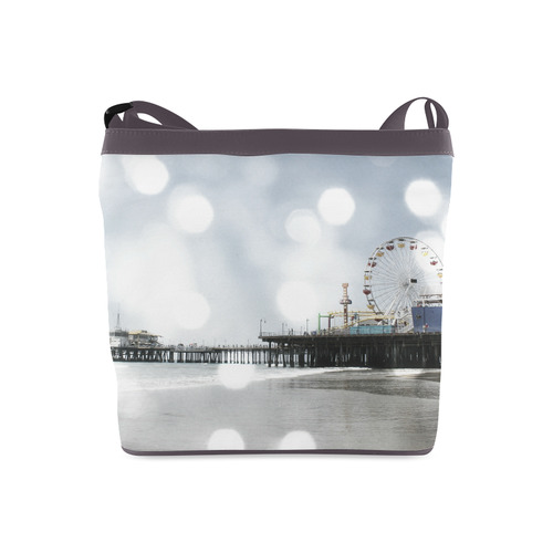 Sparkling Grey Santa Monica Pier Crossbody Bags (Model 1613)